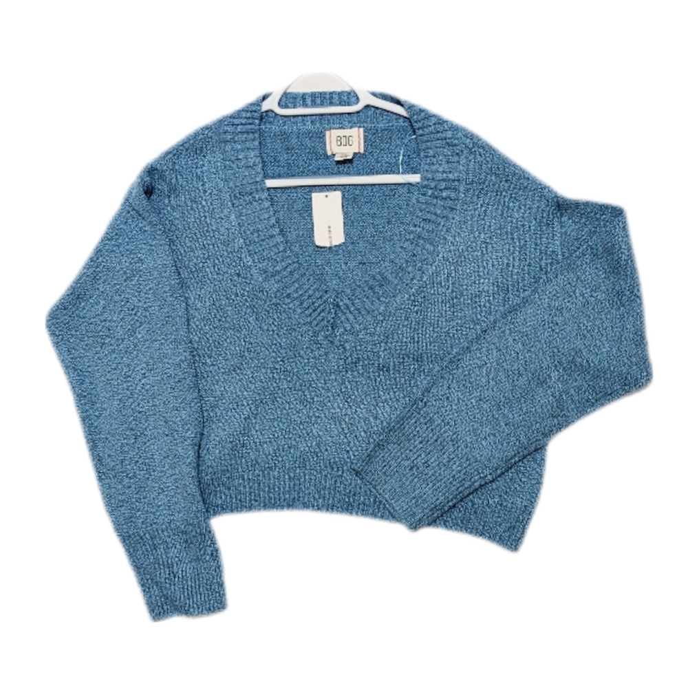 [SOLD] Urban Outfitters Blue V-Neck Cropped Sweater